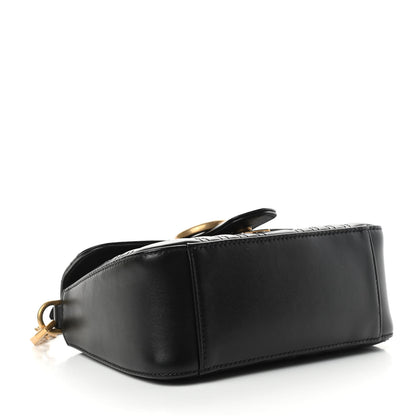 Gucci Calfskin Matelasse Mini GG Marmont Top Handle Shoulder Bag Black 4 of 10