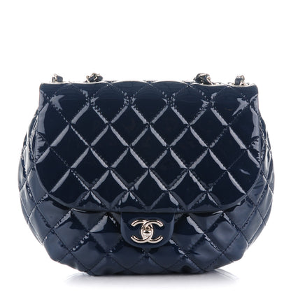 Chanel Patent Quilted Medium Bubble CC Flap Navy Blue 1 of 8