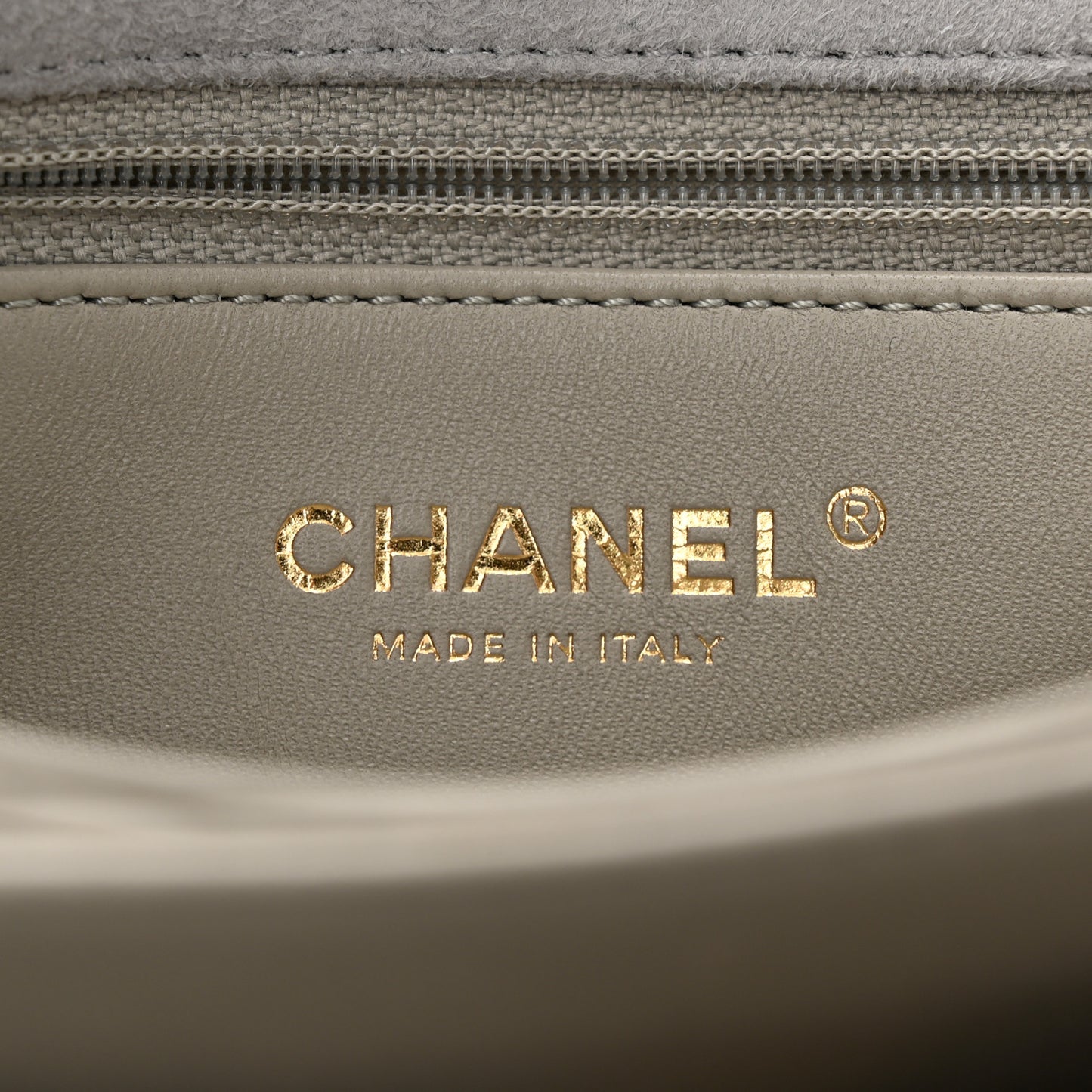 Shearling Lambskin Quilted On And On Medium Chain Flap Grey