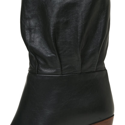 Gucci Deauville Calfskin Cinched Knee High Boots 39.5 Black 9 of 11