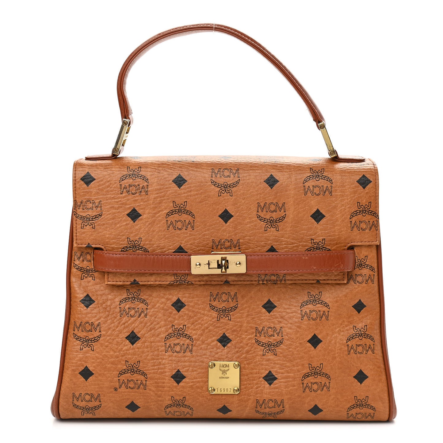 Visetos Top Handle Satchel Cognac