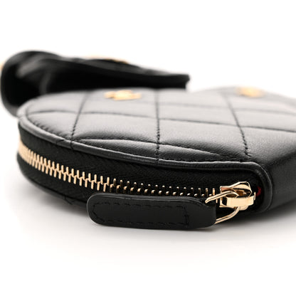 Chanel Pearl Lambskin Pearl Crown CC Wristlet Multi Pouches Black 9 of 11