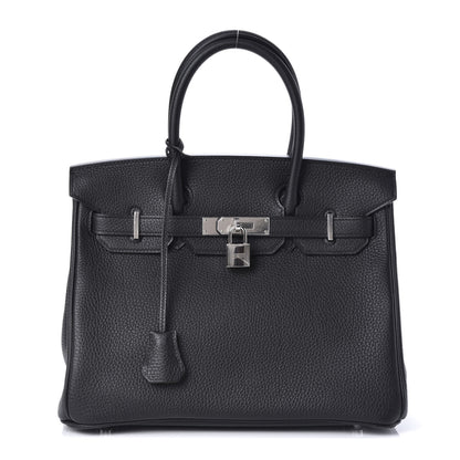 Hermes Togo Horseshoe Birkin 30 Black Etoupe 1 of 33