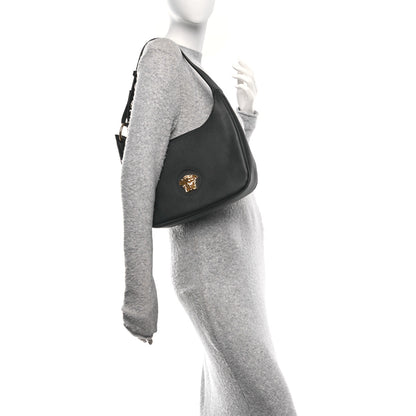 Versace Calfskin La Medusa Medium Hobo Crossbody Black 2 of 9