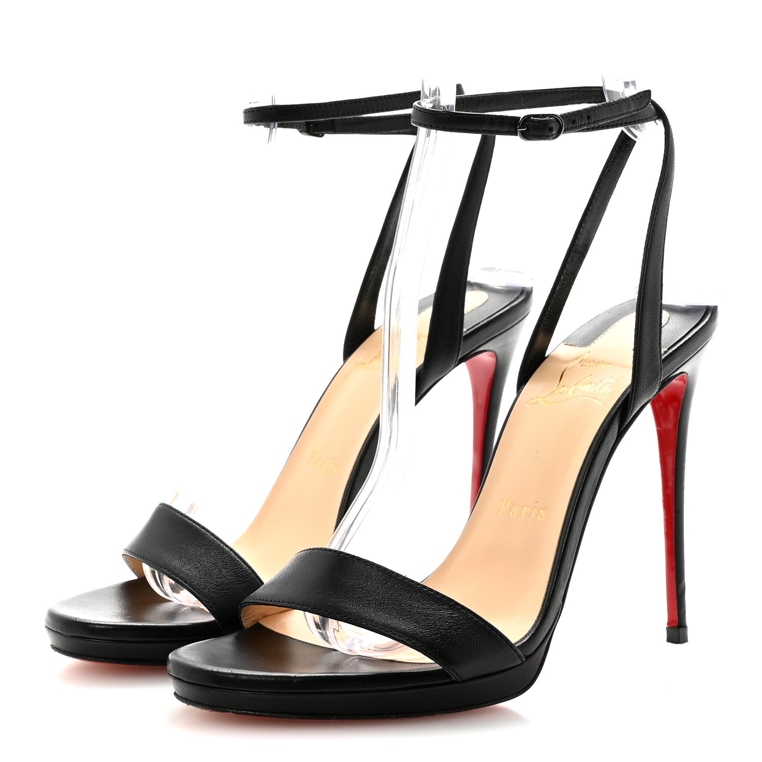Christian Louboutin Nappa Loubi Queen 120 Strap Sandals 37.5 Black 4 of 8