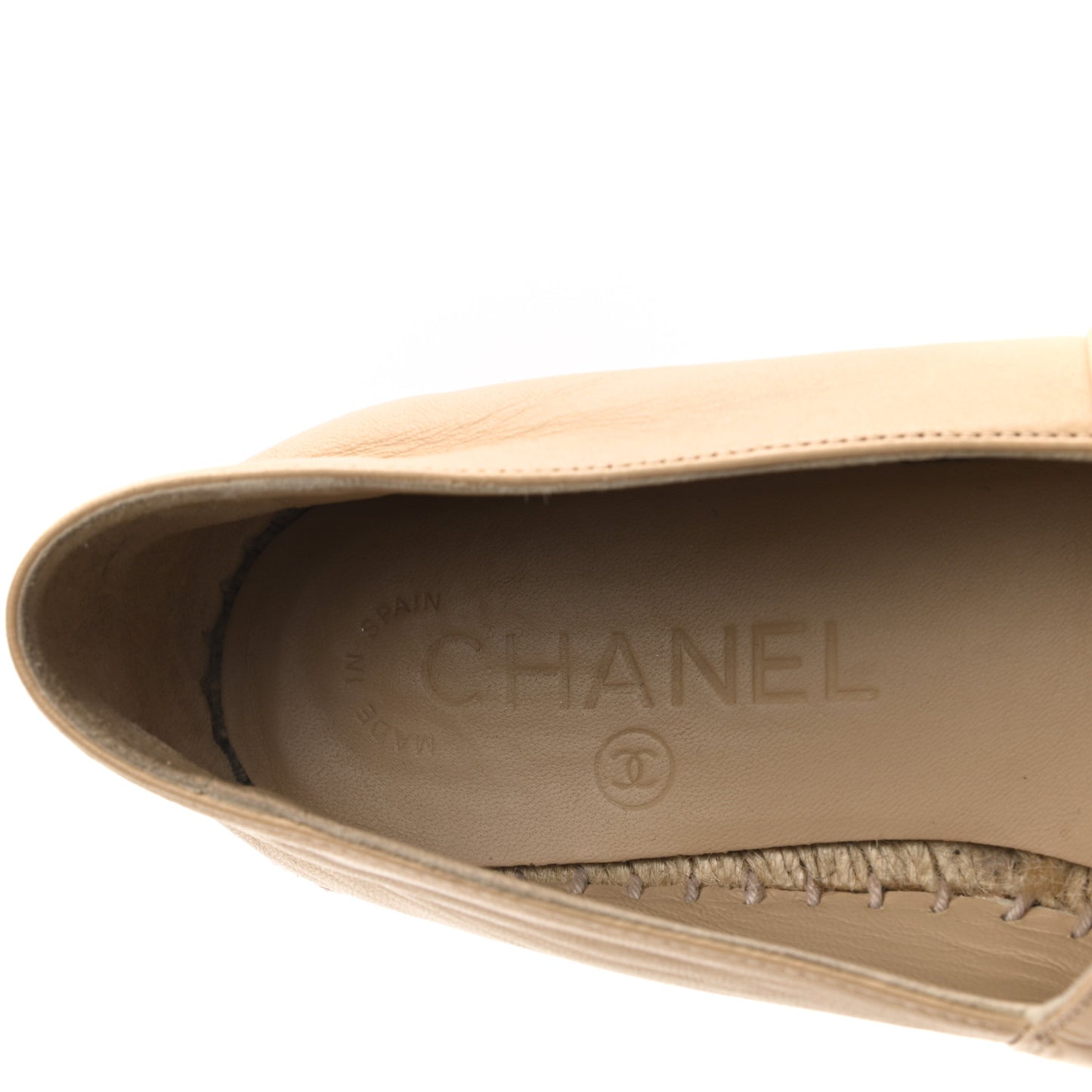 Lambskin CC Espadrilles 36 Beige Black
