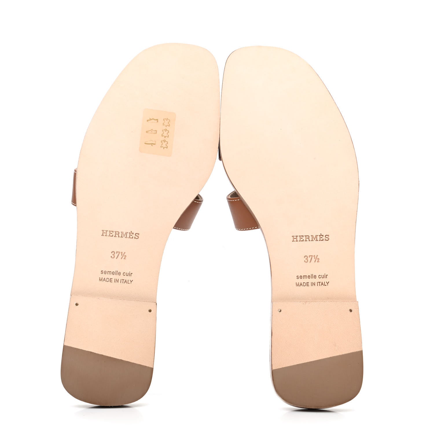 Hermes Box Calfskin Oran Sandals 37.5 Gold 4 of 8