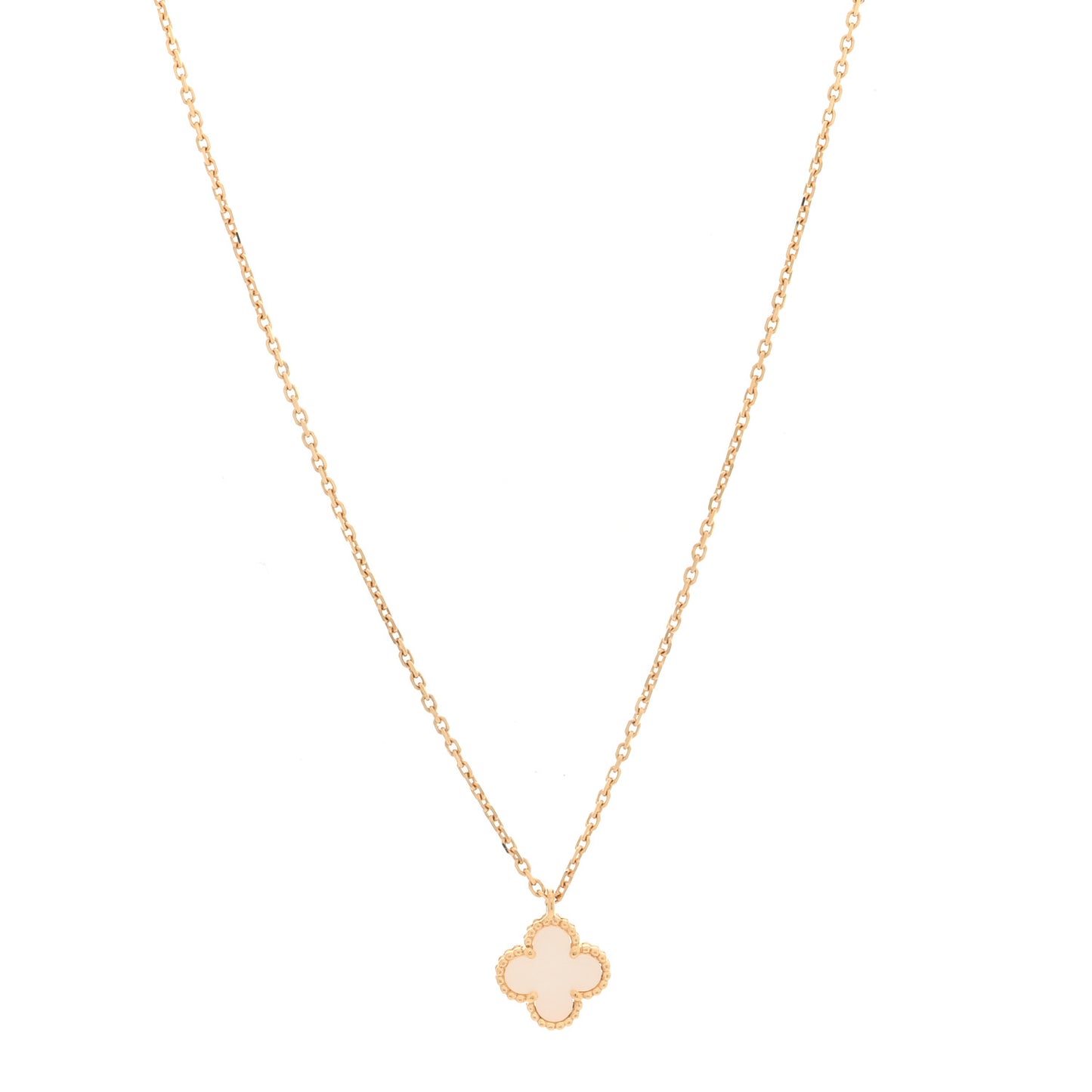 18K Yellow Gold Mother of Pearl Sweet Alhambra Pendant Necklace