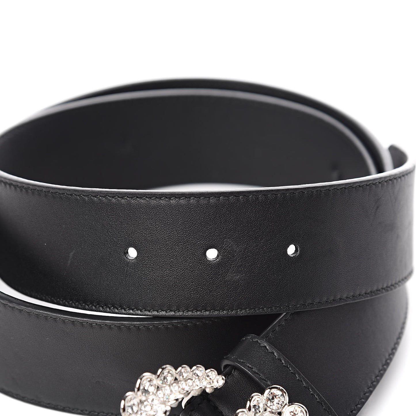 Calfskin Crystal Double G 40mm Belt 100 40 Black