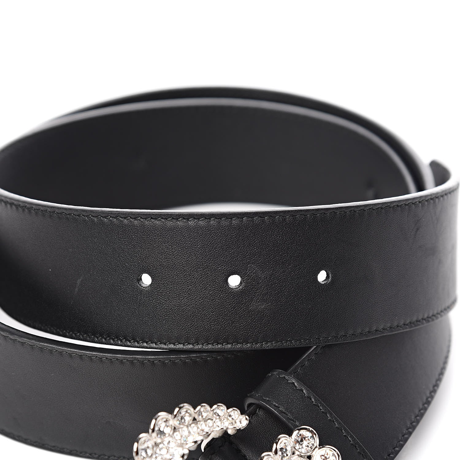 Gucci Calfskin Crystal Double G 40mm Belt 100 40 Black 5 of 7