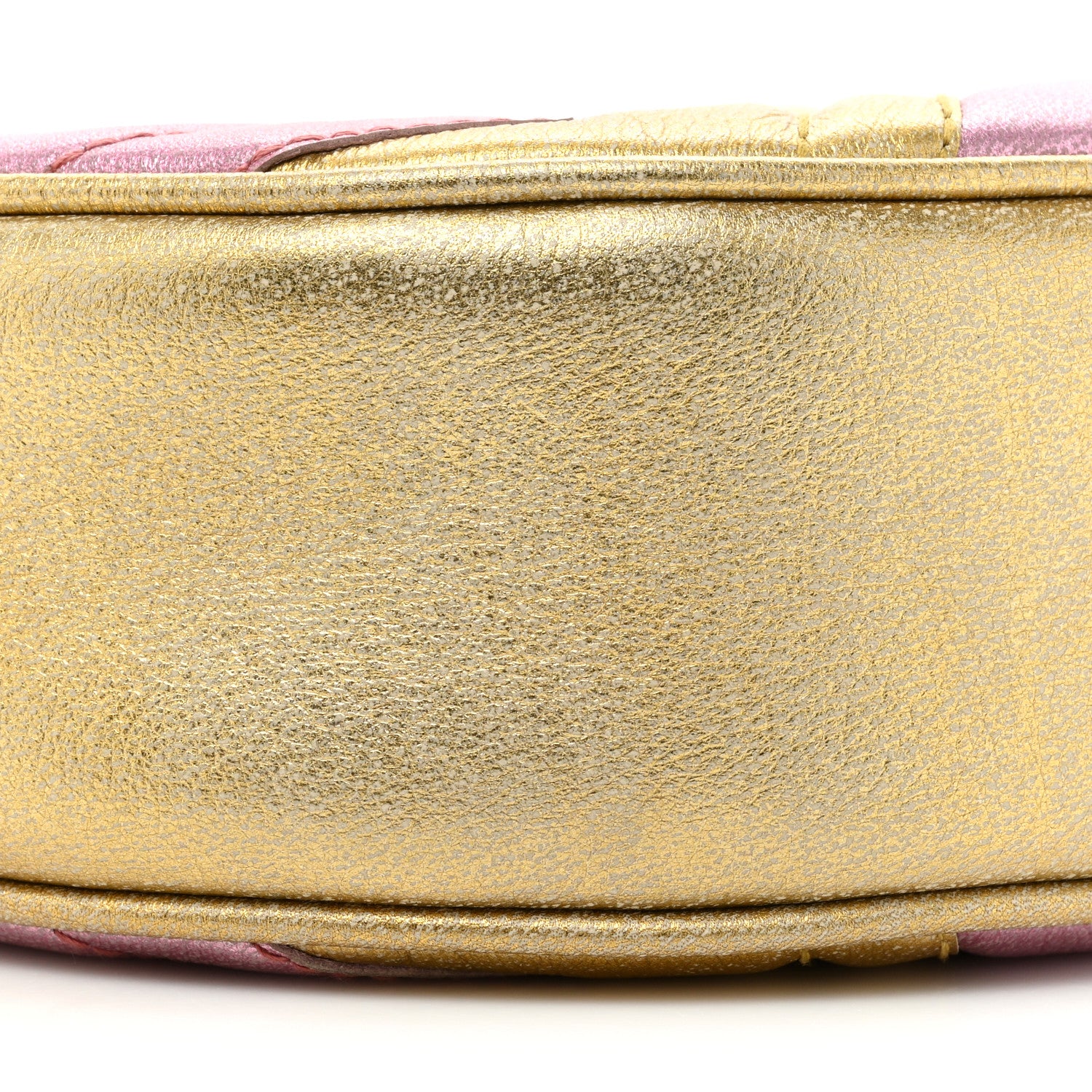 Gucci Metallic Nappa Matelasse Heart Mini GG Marmont Round Shoulder Bag Oro Vecchio Rosa 9 of 13