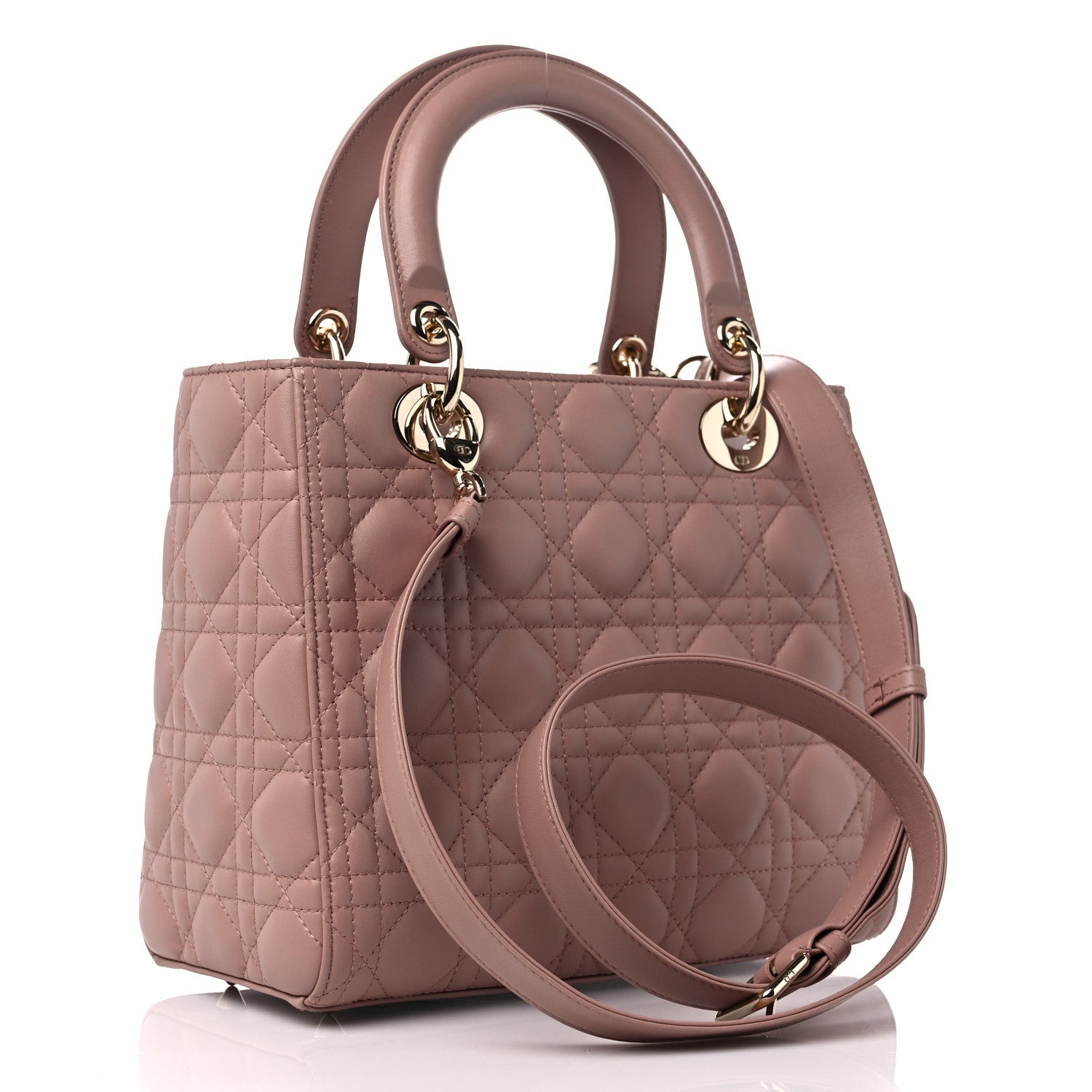 Christian Dior Lambskin Cannage Medium Lady Dior Blush 3 of 12