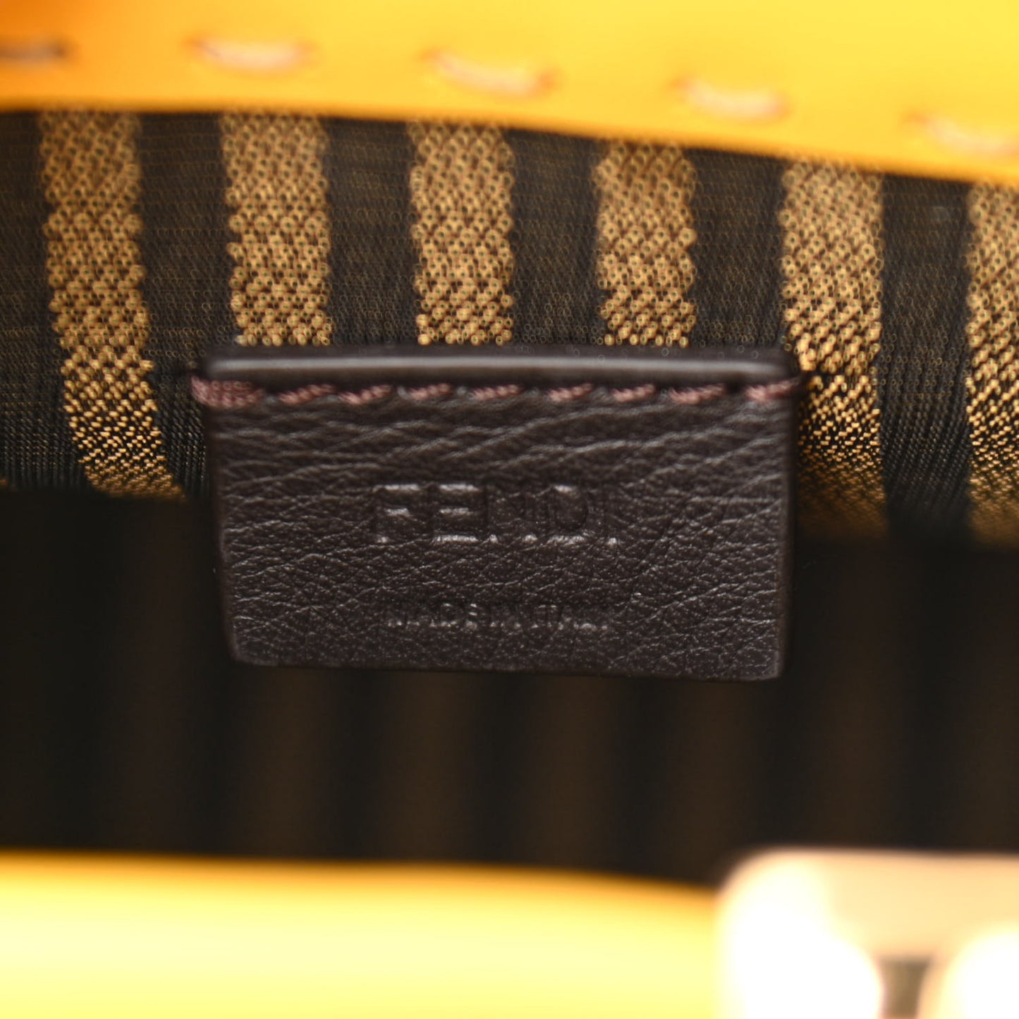 Vitello King Plexiglass Logo Embossed Mini Fendi Sunshine Shopper Tote Mimosa