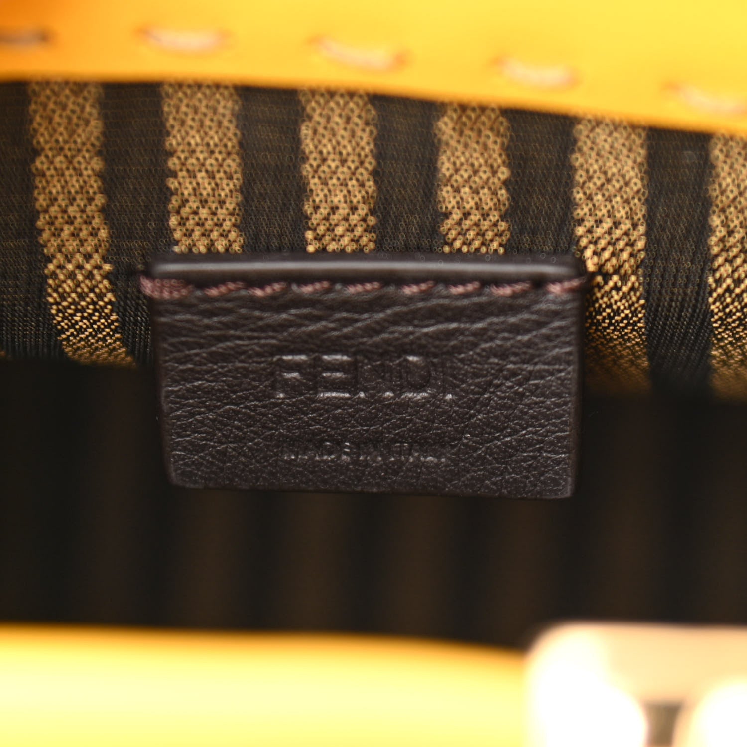 Fendi Vitello King Plexiglass Logo Embossed Mini Fendi Sunshine Shopper Tote Mimosa 6 of 10