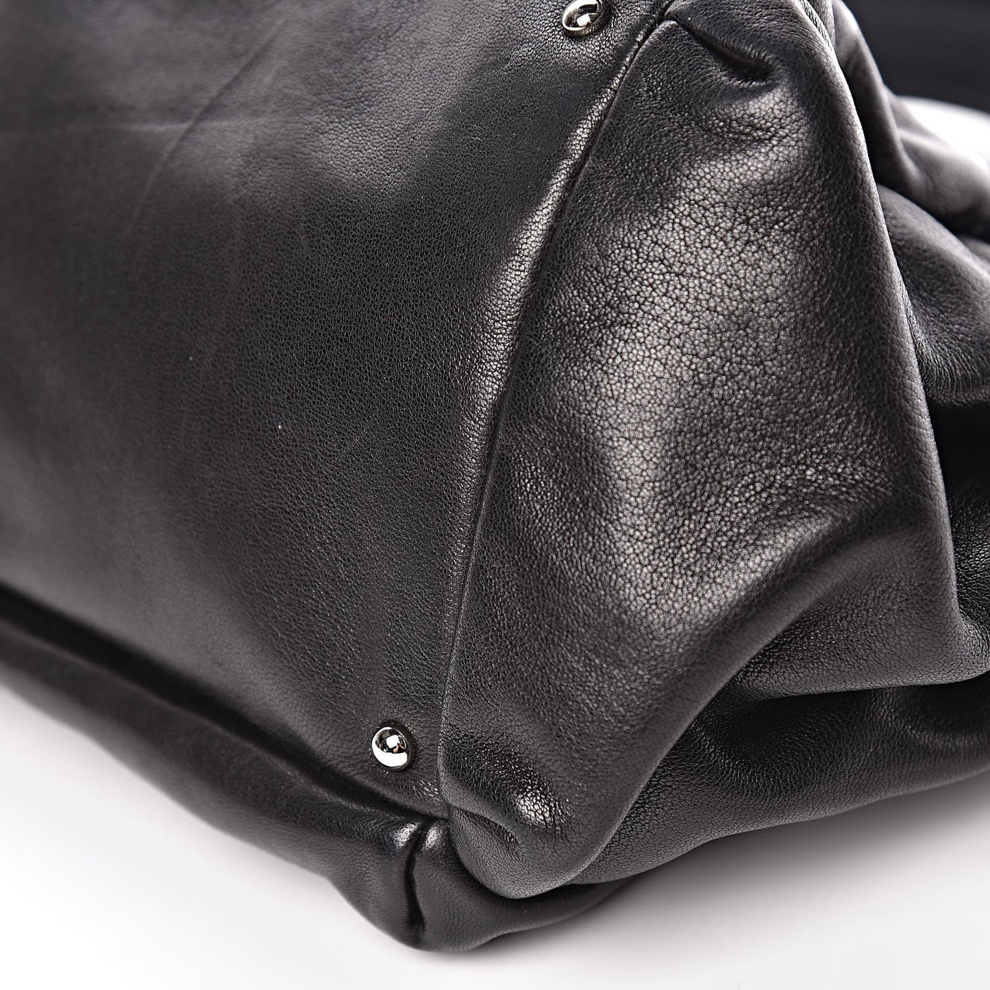Lambskin Lax Accordion Hobo Black