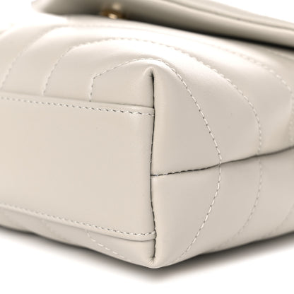 Saint Laurent Calfskin Y Quilted Monogram Toy Loulou Crossbody Bag Crema Soft 10 of 11