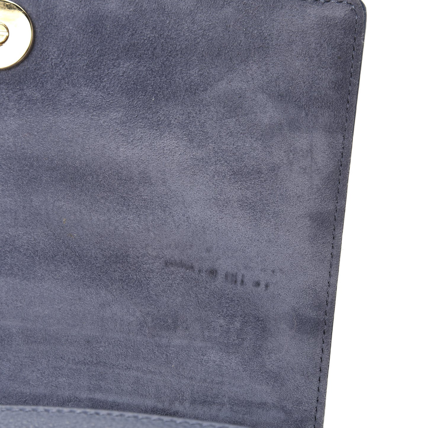 Grained Calfskin Diorama Wallet on Chain Pouch Denim Blue