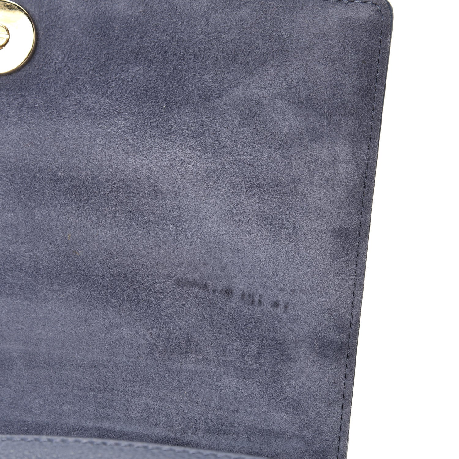 Christian Dior Grained Calfskin Diorama Wallet on Chain Pouch Denim Blue 8 of 11