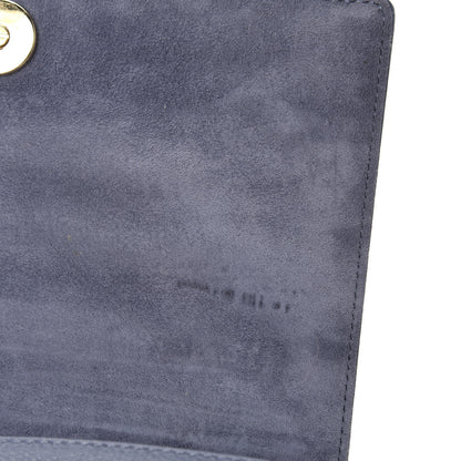 Christian Dior Grained Calfskin Diorama Wallet on Chain Pouch Denim Blue 8 of 11