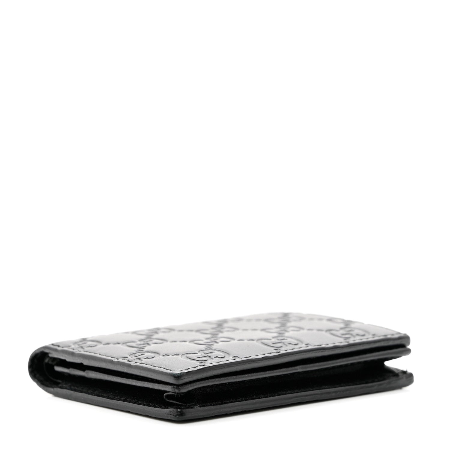 Gucci Guccissima Card Case Wallet Black 5 of 8