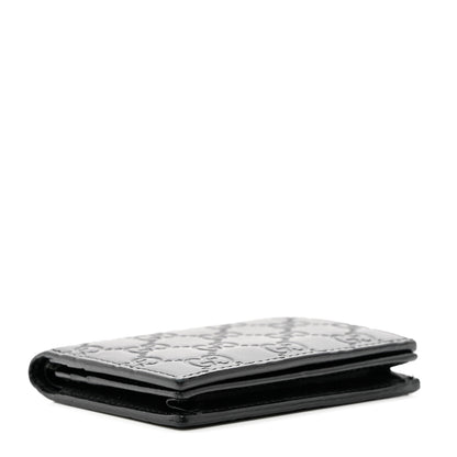 Gucci Guccissima Card Case Wallet Black 5 of 8