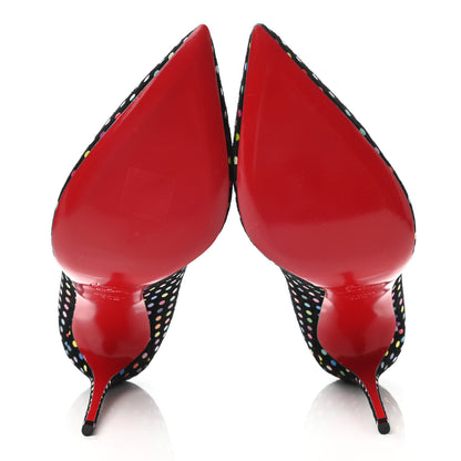 Christian Louboutin Suede Polka Dot Hot Chick 100 Pumps 40.5 Black Multicolor 5 of 8