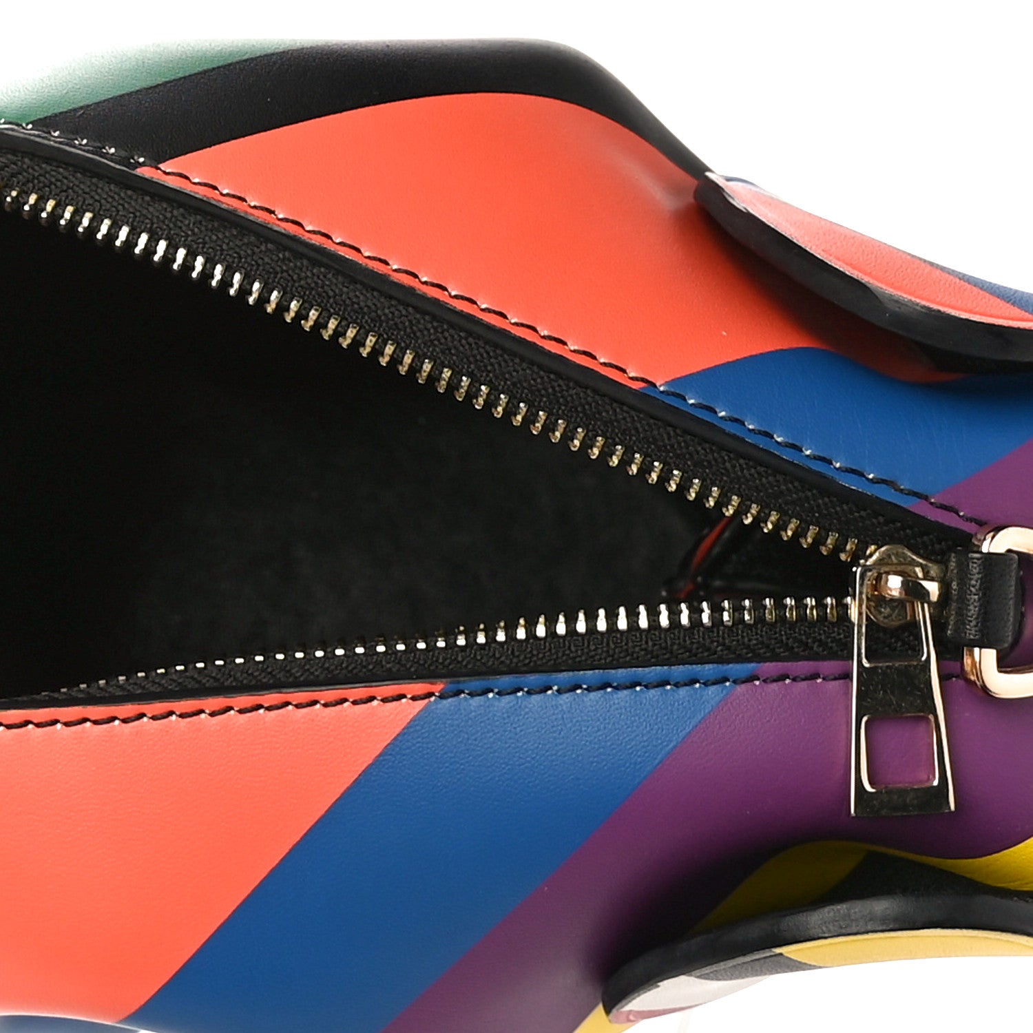 Loewe Calfskin Mini Striped Elephant Crossbody Bag Multicolor 5 of 9