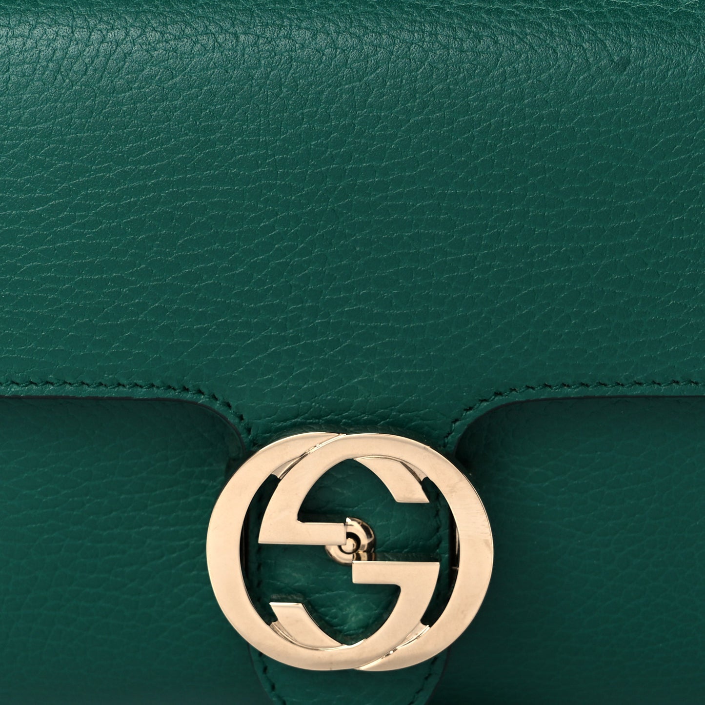 Dollar Calfskin Interlocking G Crossbody Bag Emerald