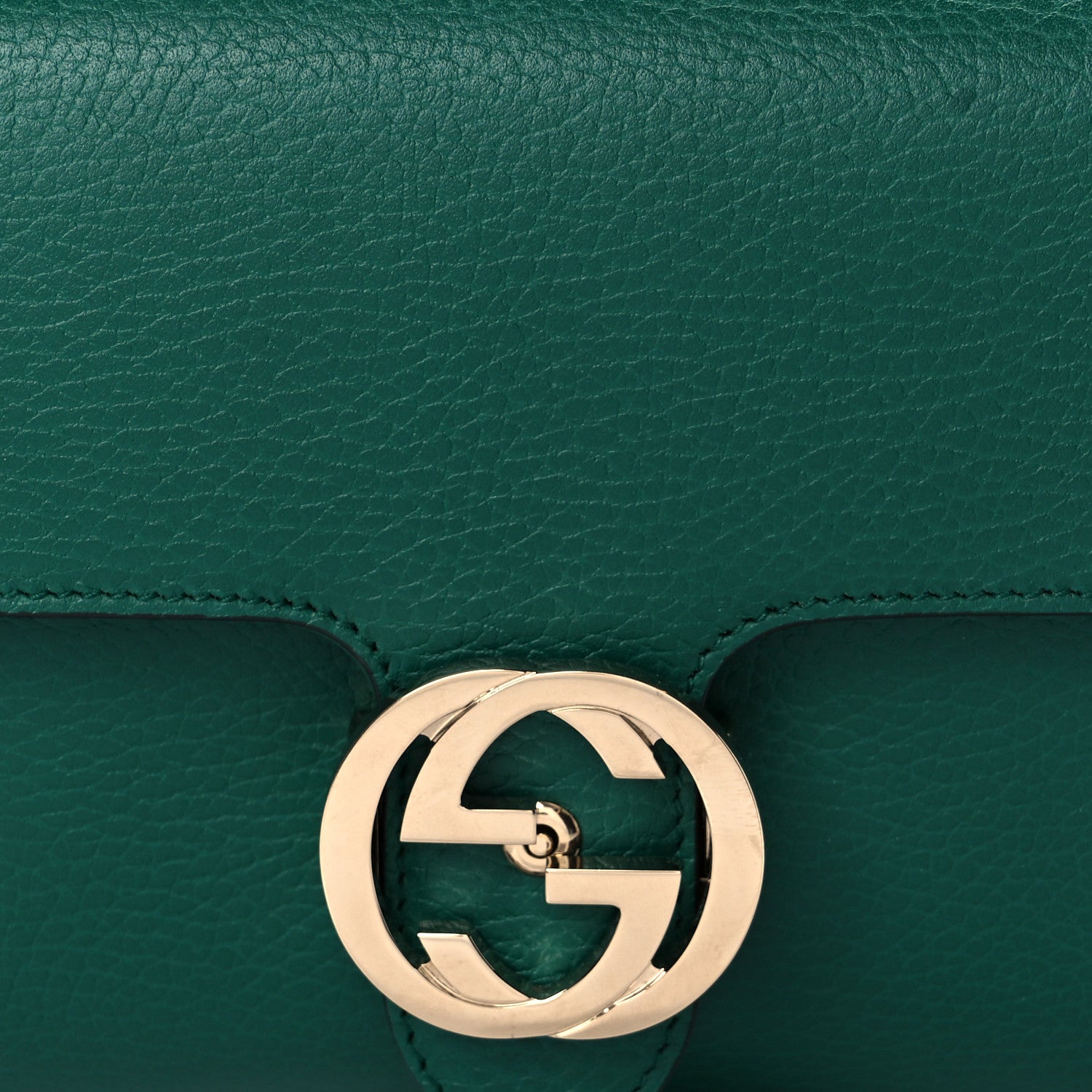 Gucci Dollar Calfskin Interlocking G Crossbody Bag Emerald 9 of 11