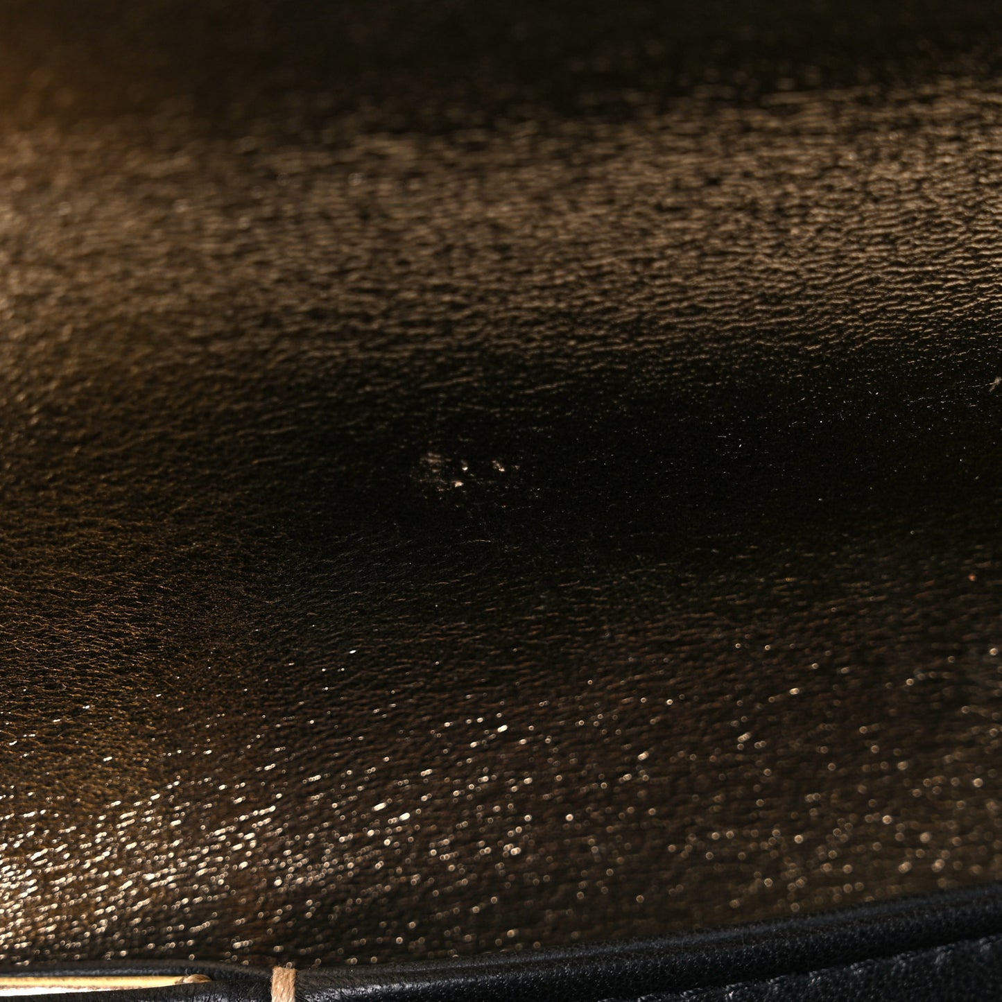 Hammered Metallic Calfskin Quilted Flap Gold
