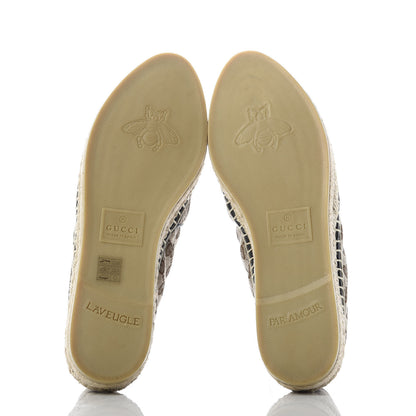 Gucci Monogram Matelasse Diagonal GG Marmont Espadrilles 39 Beige Ebony Black 5 of 10