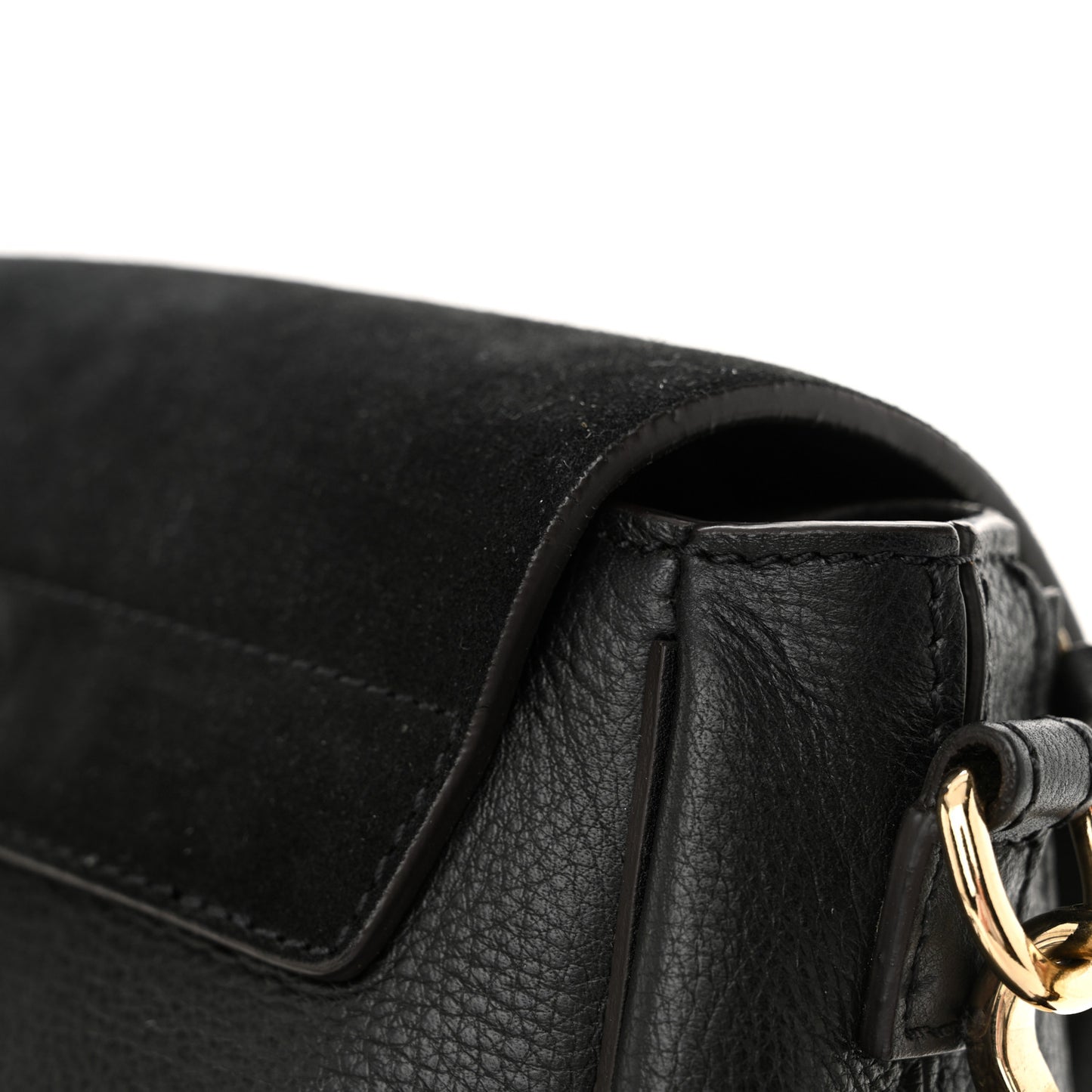 Suede Calfskin Small Faye Backpack Black