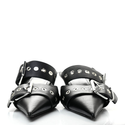 Balenciaga Shiny Calfskin Belt 40mm Mules 39.5 Black 2 of 8