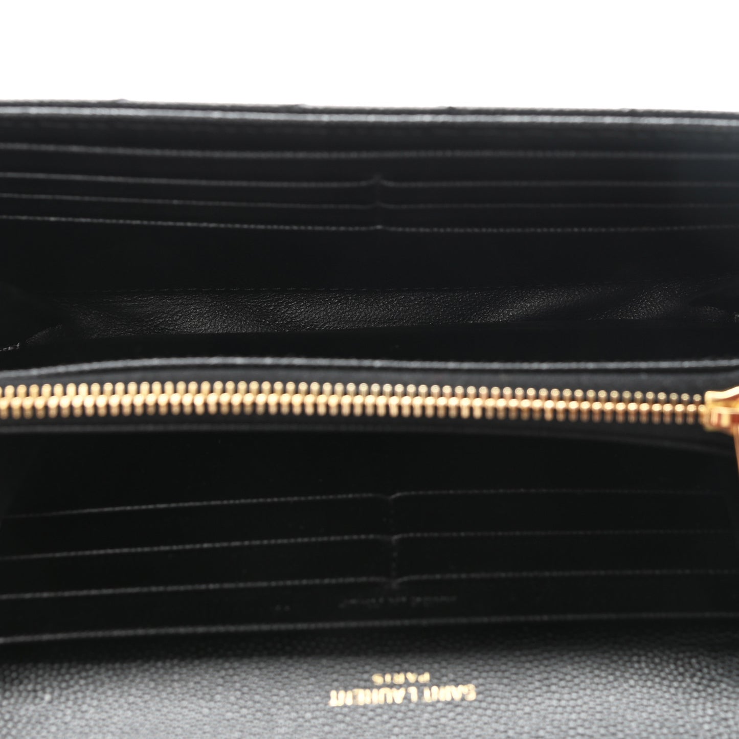 Grain De Poudre Matelasse Chevron Monogram Flap Wallet Black