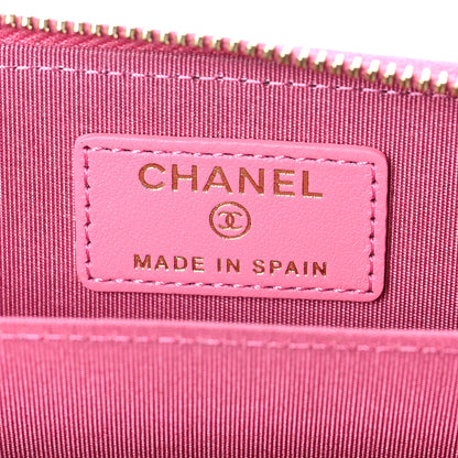 Chanel Caviar Quilted Enamel CC Zip Around Coin Purse Pink 6 of 8