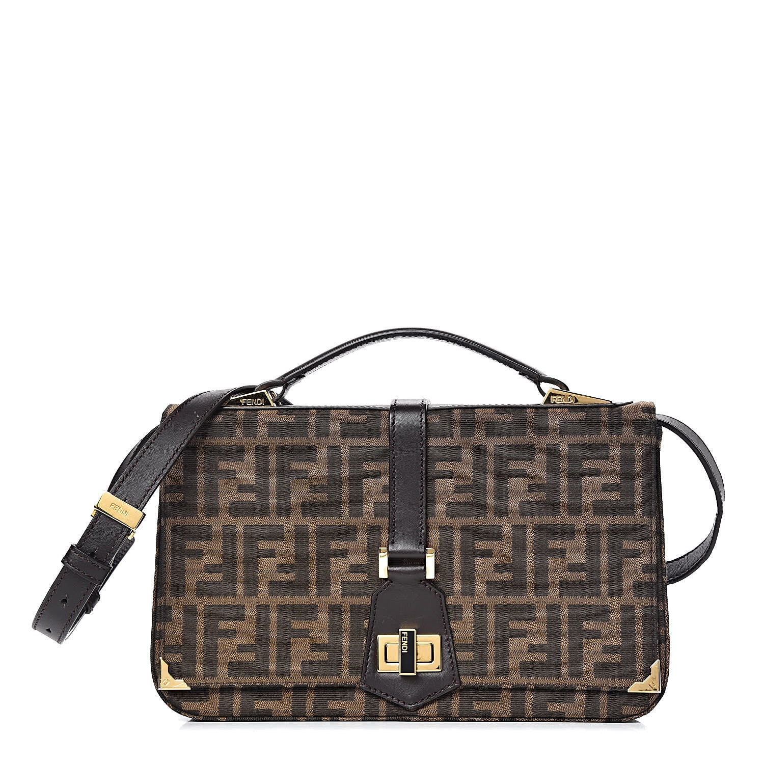 Fendi Zucca Vitello Classico No.1 Satchel Tobacco Moro 1 of 15