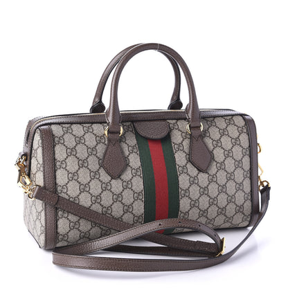 Gucci GG Supreme Monogram Web Medium Ophidia Boston Brown 4 of 11