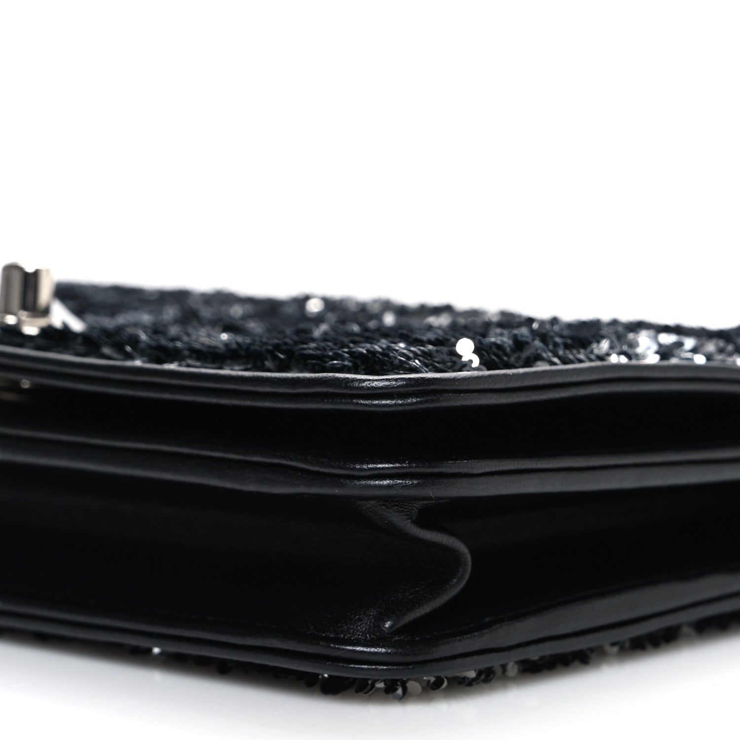 Chanel Sequin CC Wallet On Chain WOC Black 11 of 11