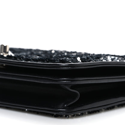 Chanel Sequin CC Wallet On Chain WOC Black 11 of 11