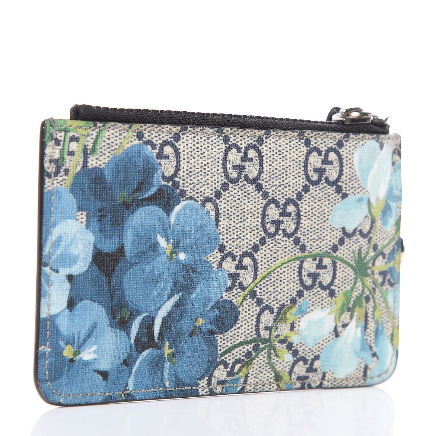 GG Supreme Monogram Blooms Key Case Beige Blue Navy