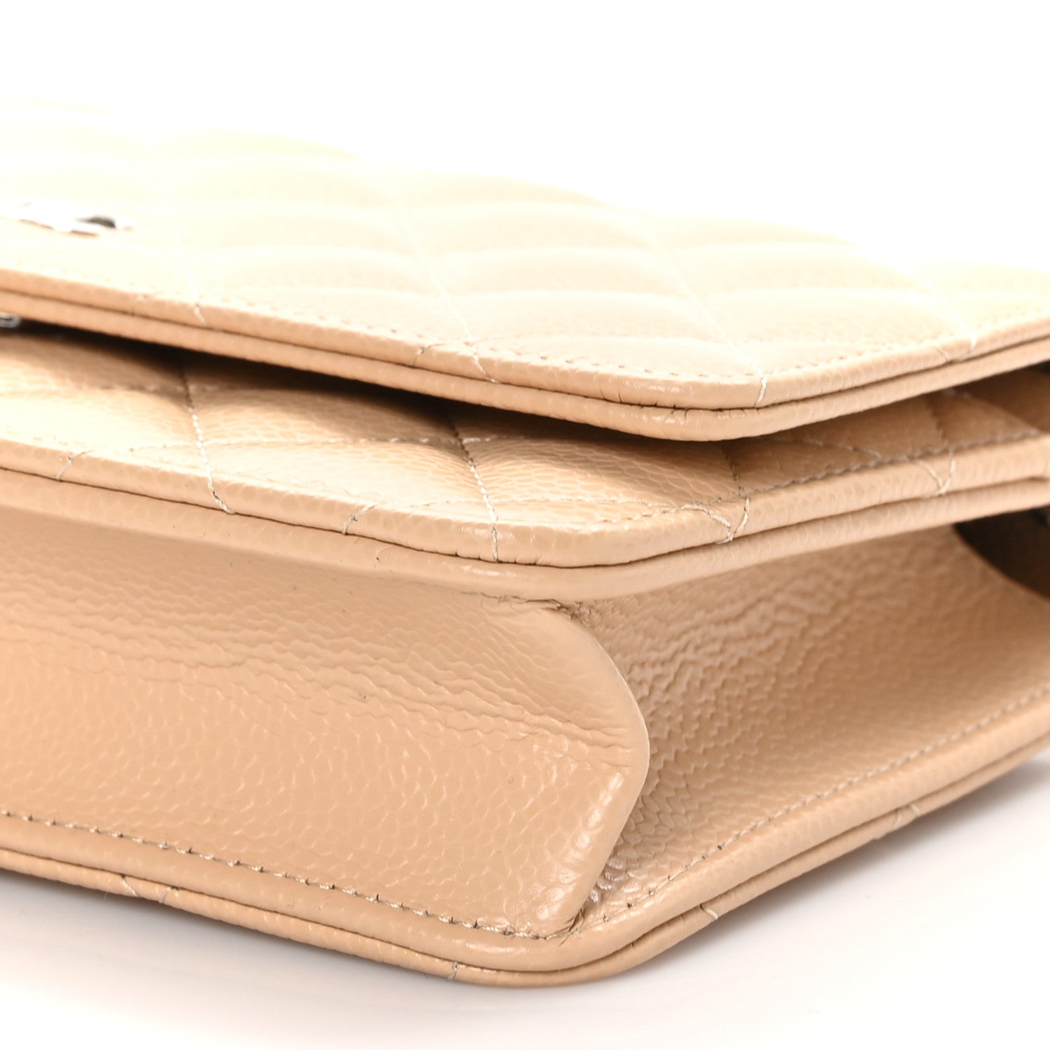 Chanel Caviar Quilted Wallet On Chain WOC Beige 10 of 11