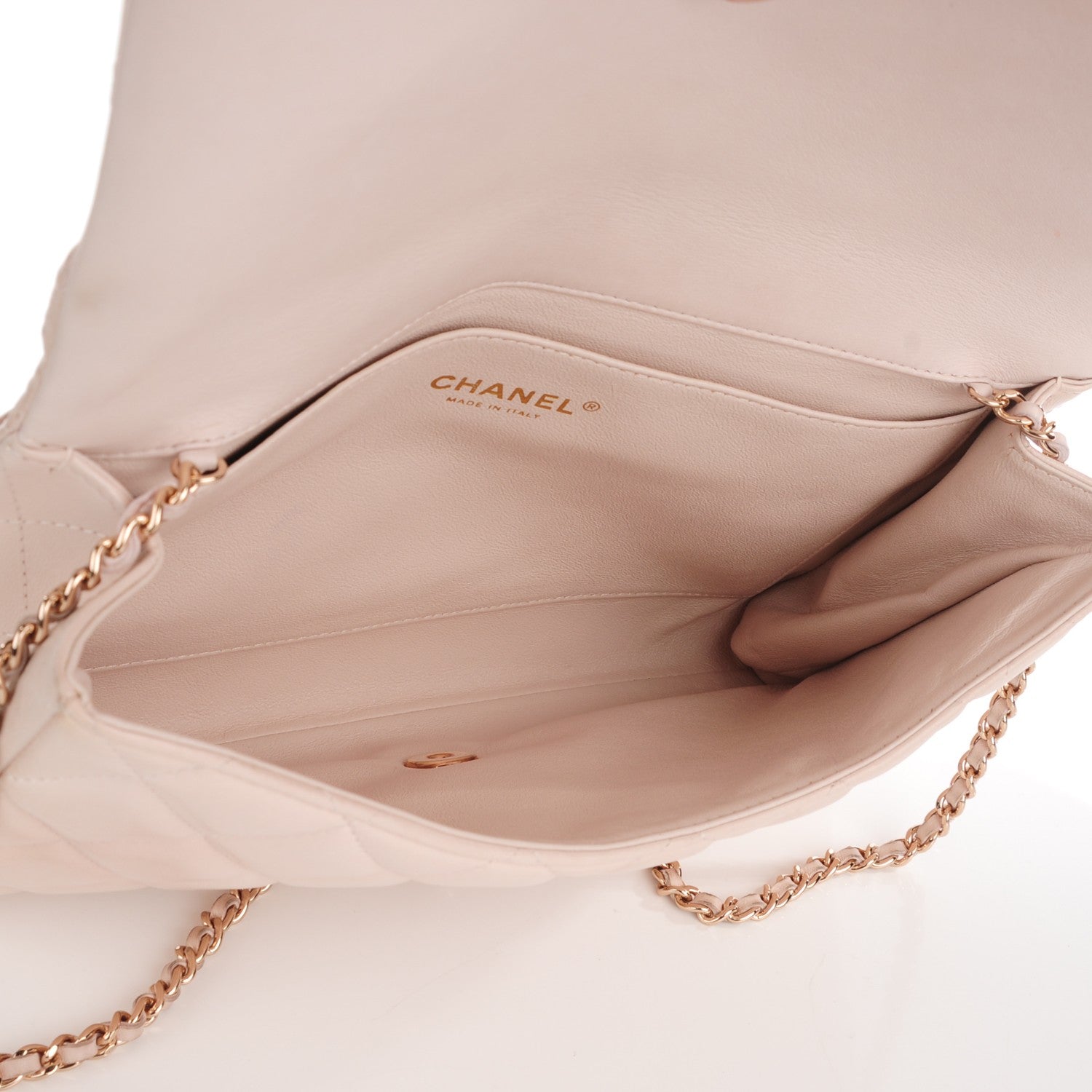 Chanel Lambskin Quilted Clutch With Chain Flap Light Pink 11 of 12