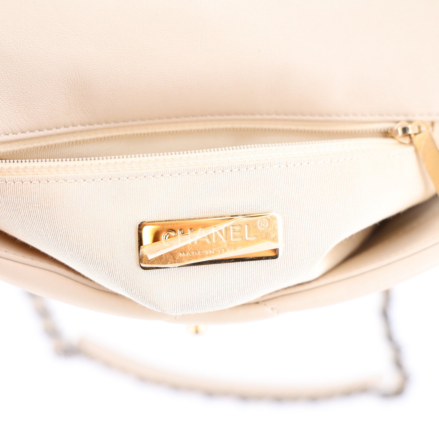 Chanel Lambskin Quilted Medium Chanel 19 Flap Light Beige 6 of 10
