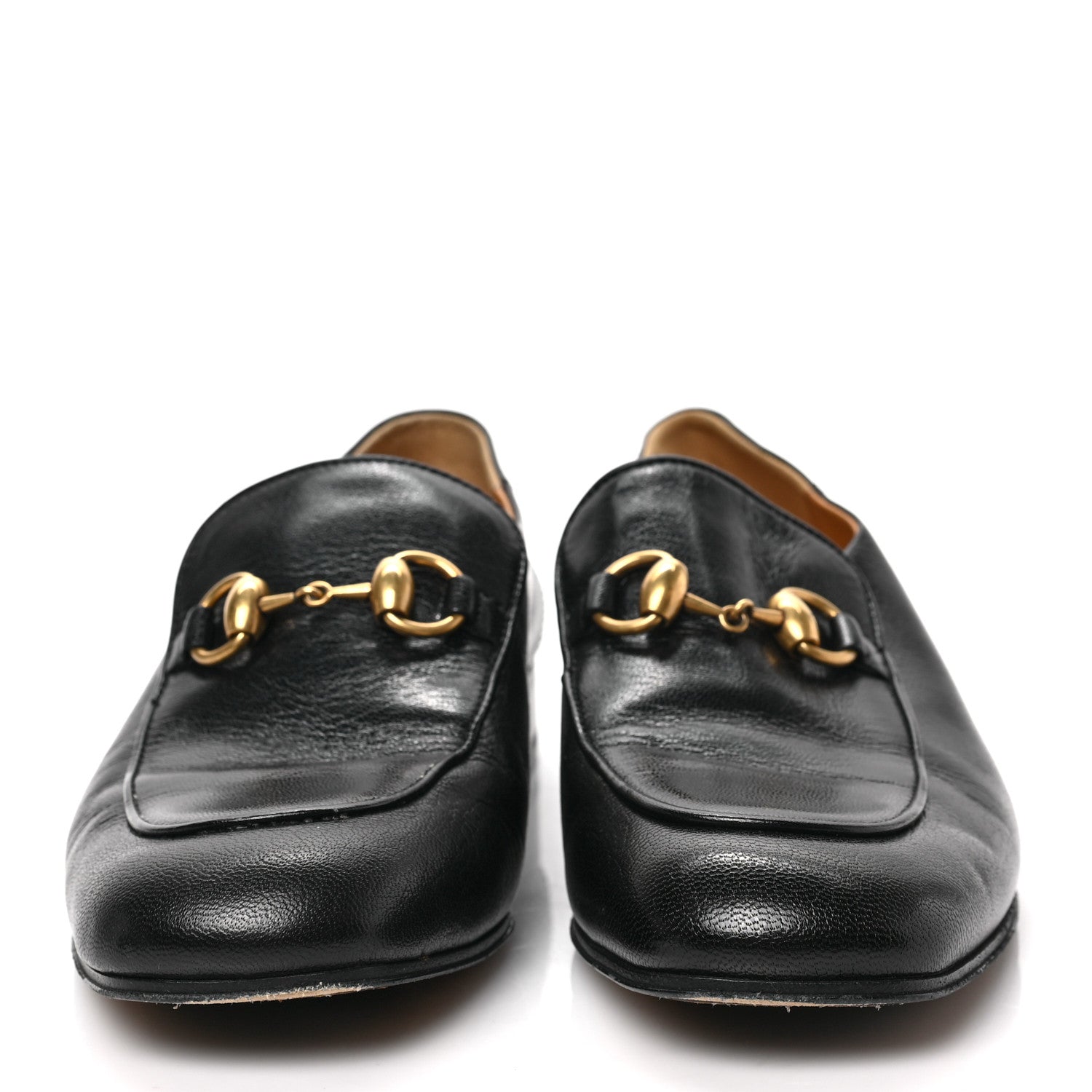 Gucci Goatskin Womens Horsebit Mid-Heel Loafers 36.5 Black 2 of 7