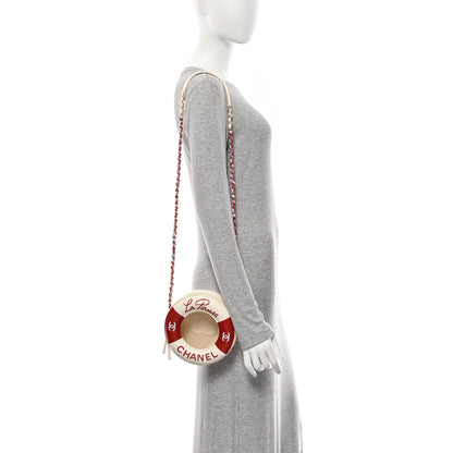 Chanel Lambskin Coco Lifesaver Round Bag Red White 2 of 11