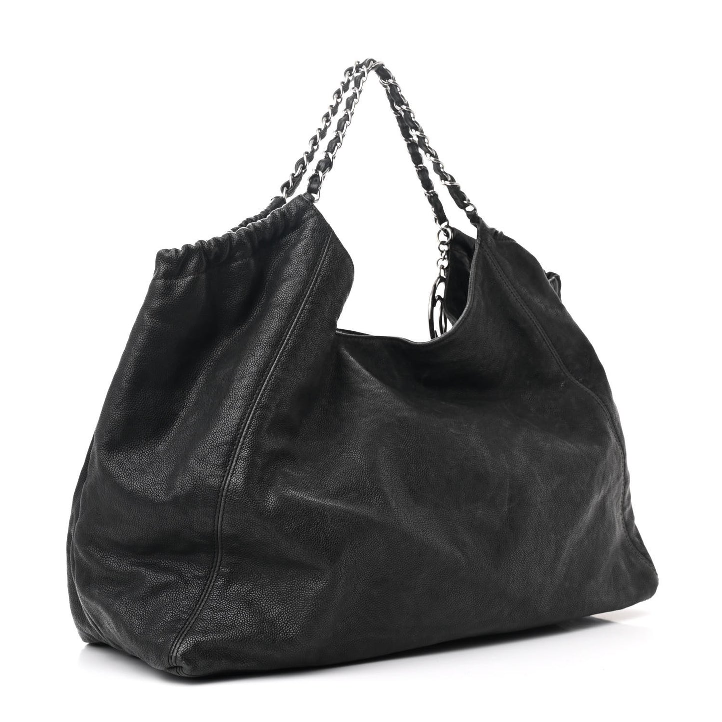 Distressed Caviar XL Coco Cabas Black