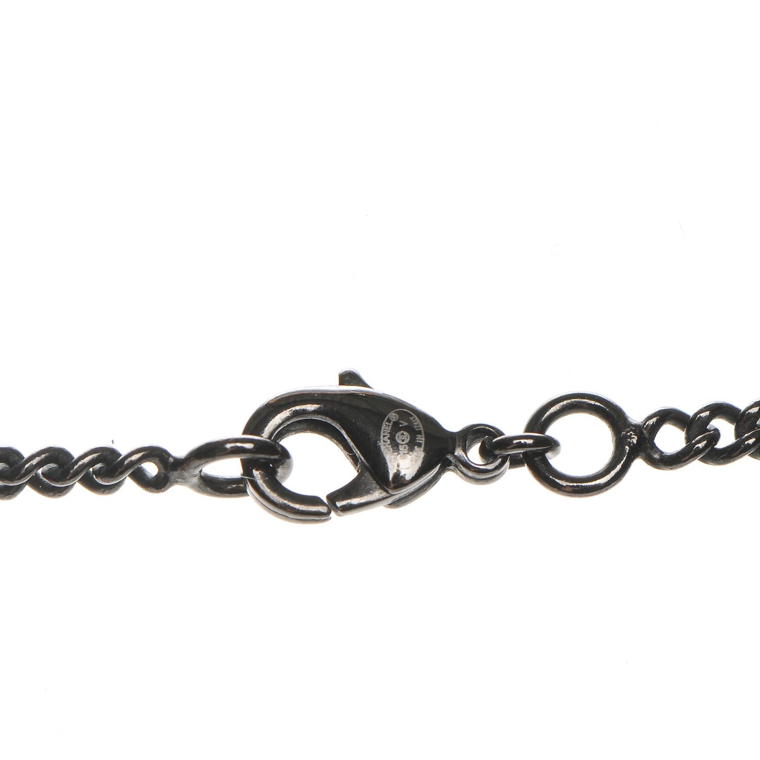 Chanel Ruthenium Crystal CC Necklace Black 5 of 5