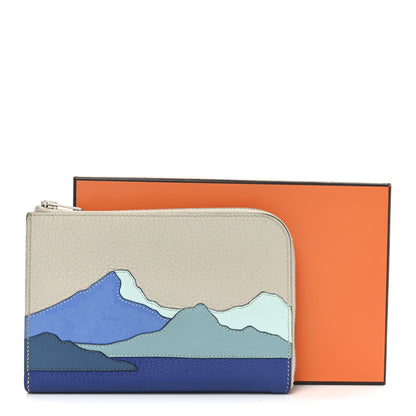 Hermes Togo Swift Endless Road Zip Wallet Gris Perle Bleu De Malte 8 of 8