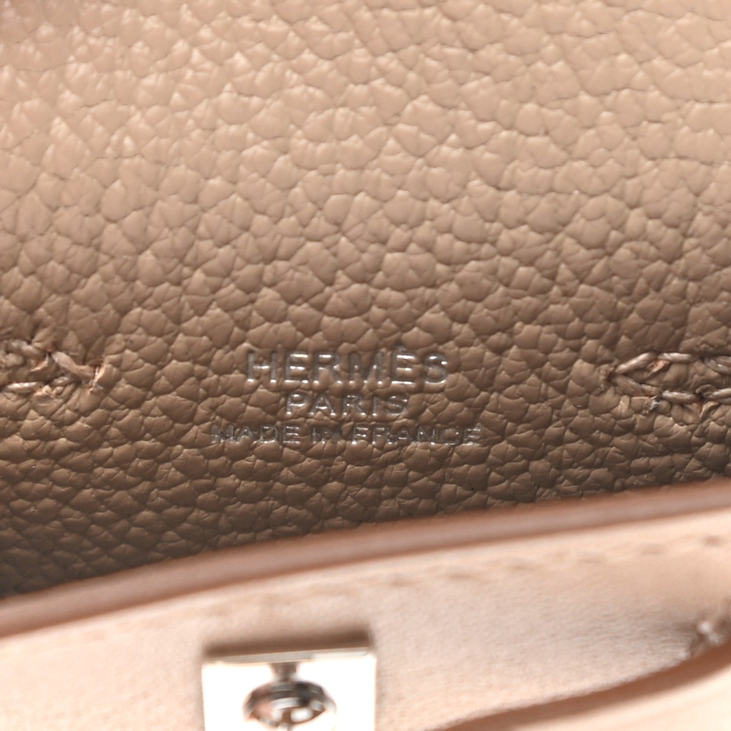 Hermes Tadelakt Mini Kelly Twilly Bag Charm Argile 3 of 5