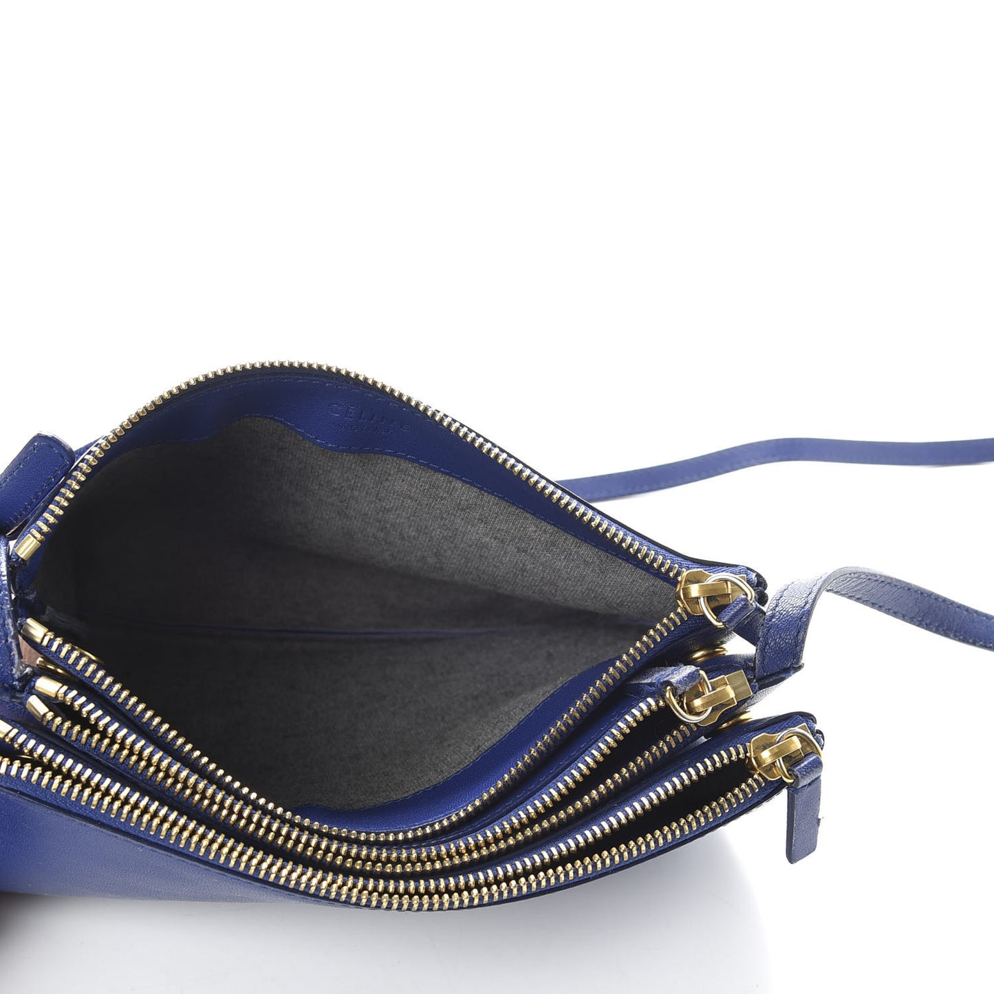 Lambskin Small Trio Crossbody Bag Violet Blue